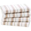 COTTON CRAFT Oversized Kitchen Towels – 4 Pack 100% Cotton Basketweave Tea Dish Towels – Absorbent Reusable Low Lint Quick Dry – Cooking Drying Restaurant Bar Cleaning Cloth Napkin -20×30 Coral Stripe(Linen)