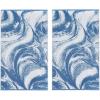 COTTON CRAFT Oversized XL Beach Towel 39 x 68-2 Pack – 100% Cotton Velour – Big & Huge – Pool Picnic Bath Towels – Jacquard Terry Thick Plush Super Soft Luxury – 450 GSM – Blue Tiles(Surf Blue)