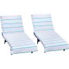 COTTON CRAFT Pool Lounge Chair Cover – 2 Pack – Chaise Beach Picnic Spa Towel – Cabana Stripe – Soft Premium Ringspun Terry Cotton – Oversized – 32 inch wide x 82 inch long with 7 inch Pocket – Orange(Aqua Stripe)