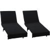 COTTON CRAFT Pool Lounge Chair Cover – 2 Pack 100% Cotton Soft Ringspun Terry Towel Chaise Patio Picnic Spa Sun Lounger Beach Lounge Chair Cover – Oversized 32 in W x 82 in L x 7 in Pocket – Navy Blue(Black)