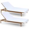 COTTON CRAFT Pool Lounge Chair Cover – 2 Pack 100% Cotton Soft Ringspun Terry Towel Chaise Patio Picnic Spa Sun Lounger Beach Lounge Chair Cover – Oversized 32 in W x 82 in L x 7 in Pocket – Navy Blue(White)