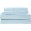 COTTON CRAFT Premium Sheet Set – King Size 400 Thread Count – Super Soft Cotton Deep Pocket – 4 Piece Set Includes Flat Sheet, Fitted Sheet and 2 Pillowcases – Grey(Light Blue)