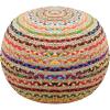 COTTON CRAFT Round Dori Pouf – Cotton Braid Cord Cable Knitted Ottoman – Foot Stool Footrest Floor Pouf Accent Furniture Bean Bag – Living Room Dorm Décor – 20.5 Dia x 13.5 High – Round Ivory Cream(Multi – Round)