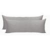 COTTON CRAFT Set of 2 Pillow Protectors – 220 Thread Count Pure Combed Cotton Sateen Weave Body Pillow Cover with Zipper – 21 x 54 inch – Grey – Pillow Not Included(Grey)