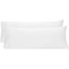 COTTON CRAFT Set of 2 Pillow Protectors – 220 Thread Count Pure Combed Cotton Sateen Weave Body Pillow Cover with Zipper – 21 x 54 inch – Grey – Pillow Not Included(White)