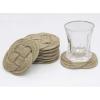 COTTON CRAFT Shore Nautical Rope Set of 8 Jute Coasters, 4.5 Inch, Natural