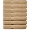 COTTON CRAFT Simplicity Bath Towel Set – 7 Pack Lightweight Absorbent Soft 100% Cotton Bath Towel – Everyday Quick Dry Luxury Hotel Spa Gym Shower Beach Pool Camp Travel Dorm Towel – 27×52 – Chocolate(Linen)
