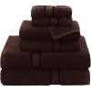 COTTON CRAFT Ultra Soft 6 Piece Towel Set – 2 Oversized Large Bath Towels,2 Hand Towels,2 Washcloths – Absorbent Quick Dry Everyday Luxury Hotel Bathroom Spa Gym Shower Pool Travel -100% Cotton- Black(Chocolate)