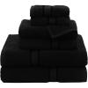 COTTON CRAFT Ultra Soft 6 Piece Towel Set – 2 Oversized Large Bath Towels,2 Hand Towels,2 Washcloths – Absorbent Quick Dry Everyday Luxury Hotel Bathroom Spa Gym Shower Pool Travel -100% Cotton- Black(Black)