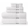 COTTON CRAFT Ultra Soft 6 Piece Towel Set – 2 Oversized Large Bath Towels,2 Hand Towels,2 Washcloths – Absorbent Quick Dry Everyday Luxury Hotel Bathroom Spa Gym Shower Pool Travel -100% Cotton- Black(White)