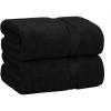 COTTON CRAFT Ultra Soft Bath Sheets – 2 Pack – 35 x 70 – Absorbent Quick Dry Everyday Luxury Hotel Bathroom Spa Gym Shower Beach Pool Travel Dorm -100% Ringspun Cotton – 580 GSM – Easy Care – Burgundy(Black – Bath Sheet)