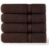 COTTON CRAFT Ultra Soft Bath Towels – 4 Pack Extra Large Bath Towels – Oversized 30×54 – Absorbent Everyday Luxury Hotel Spa Gym Shower Beach Pool Camp Dorm – 100% Cotton – 580 GSM – Chocolate Brown