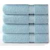 COTTON CRAFT Ultra Soft Washcloths – 12 Pack 100% Cotton Facecloths – Baby Wash Cloth Set – Absorbent Quick Dry Everyday Luxury Bathroom Kitchen Spa Gym Pool Dorm – Plush 580 GSM – 12×12 – Light Blue(Light Blue)