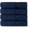 COTTON CRAFT Ultra Soft Washcloths – 12 Pack 100% Cotton Facecloths – Baby Wash Cloth Set – Absorbent Quick Dry Everyday Luxury Bathroom Kitchen Spa Gym Pool Dorm – Plush 580 GSM – 12×12 – Light Blue(Navy Blue)