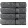 COTTON CRAFT Ultra Soft Washcloths – 12 Pack 100% Cotton Facecloths – Baby Wash Cloth Set – Absorbent Quick Dry Everyday Luxury Bathroom Kitchen Spa Gym Pool Dorm – Plush 580 GSM – 12×12 – Light Blue(Charcoal)