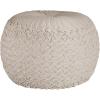COTTON CRAFT Velvet Pouf Ottoman Footrest Bean Bag – Pleated Comfortable Round Pouf – Prefilled Stuffed Boho Modern Moroccan Plush Home Accent Seating – Nursery Bedroom Dorm – 17×17 inches – Ivory(Ivory)