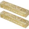 COTTON CRAFT Wooden Incense Burner Holder – Set of 2 – Solid Wood Handmade Celestial Aroma Room Freshener Fragrance Incense Sticks Burner Ash Catcher – Zen Home Décor Gift – 12x2x2 – Distressed Gold