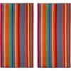 Cotton Craft – 2 Pack Terry Beach Towel 30×60 – Summer of Siam Multi Stripe – 400 grams per square meter- 100% Pure Ringspun Cotton – Brilliant Vibrant colors – Highly absorbent easy care machine wash