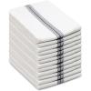 Cotton Craft – Scandia Stripe 12 Pack – Pure Cotton – Professional Commercial Restaurant Grade Kitchen Dish Tea Towel Cloth Napkins – Low Lint Sturdy Weave – Reusable – 16×28-30 Ounces – Charcoal(Charcoal Stripe)