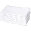 Cotton Craft Napkins, 12 Pack Oversized Dinner Napkins 20×20 Tomato, 100% Cotton, Tailored with Mitered corners and a generous hem, Napkins are 38% larger than standard size napkins(White – Fringe)