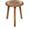 Cotton Craft Solid Wood Accent End Table – Hand Carved Vintage Boho Folding Side Table – Small Spaces Entryway Farmhouse Living Room Bedside – No Tools Assembly -18×18 Round – Jaipur Antique Brown(Natural)