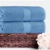 COTTON CRAFT Hotel Spa Luxury Bath Sheet – 2 Pack – Oversized Extra Large 40 x 80 – Heavyweight 700 GSM 2 Ply Ringspun Cotton – Soft Absorbent Everyday Use Home Bath Easy Care Towel Set – Black(Blue – 2 Pack Bath Sheet)