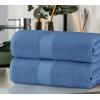 COTTON CRAFT Hotel Spa Luxury Bath Sheet – 2 Pack – Oversized Extra Large 40 x 80 – Heavyweight 700 GSM 2 Ply Ringspun Cotton – Soft Absorbent Everyday Use Home Bath Easy Care Towel Set – Black(Blue – 2 Pack Bath Sheet)