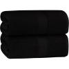 COTTON CRAFT Hotel Spa Luxury Bath Sheet – 2 Pack – Oversized Extra Large 40 x 80 – Heavyweight 700 GSM 2 Ply Ringspun Cotton – Soft Absorbent Everyday Use Home Bath Easy Care Towel Set – Black(Black – 2 Pack Bath Sheet)