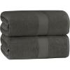 COTTON CRAFT Hotel Spa Luxury Bath Sheet – 2 Pack – Oversized Extra Large 40 x 80 – Heavyweight 700 GSM 2 Ply Ringspun Cotton – Soft Absorbent Everyday Use Home Bath Easy Care Towel Set – Black(Grey – 2 Pack Bath Sheet)