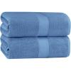 COTTON CRAFT Hotel Spa Luxury Bath Sheet – 2 Pack – Oversized Extra Large 40 x 80 – Heavyweight 700 GSM 2 Ply Ringspun Cotton – Soft Absorbent Everyday Use Home Bath Easy Care Towel Set – Black(Blue – 2 Pack Bath Sheet)