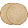 COTTON CRAFT Glitz Handmade Wood Beaded Charger Placemats – Set of 2 – Halloween Harvest Autumn Fall Thanksgiving Holiday Christmas Xmas Dining Celebration Festive Table Décor – 13.5 in Round- Natural