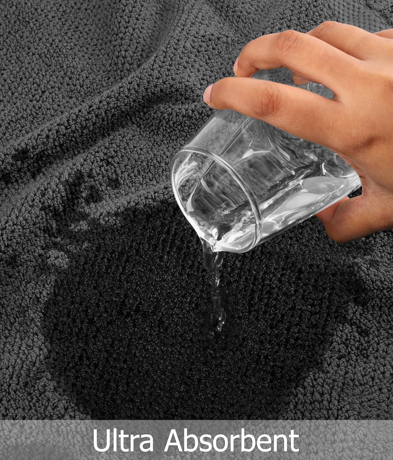 imageCOTTON CRAFT Popcorn Towel Set Luxurious 10 Piece Towel Set 100 Cotton Soft Absorbent 600 GSM Bathroom Towels 2 Large Bath Towel 4 Hand Towel 4 Wash Cloth Hotel Spa Shower Pool Dorm WhiteCharcoal