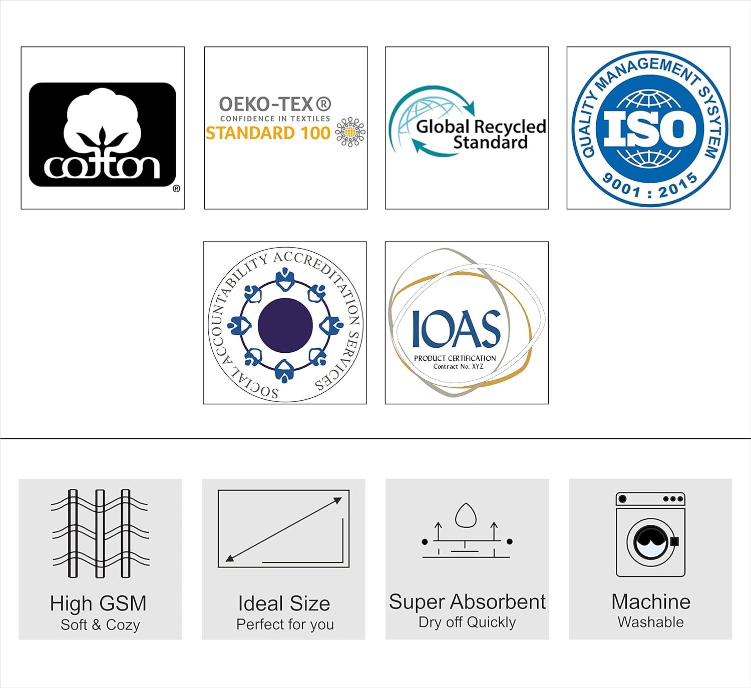 imageCOTTON CRAFT Popcorn Towel Set Luxurious 10 Piece Towel Set 100 Cotton Soft Absorbent 600 GSM Bathroom Towels 2 Large Bath Towel 4 Hand Towel 4 Wash Cloth Hotel Spa Shower Pool Dorm WhiteCharcoal