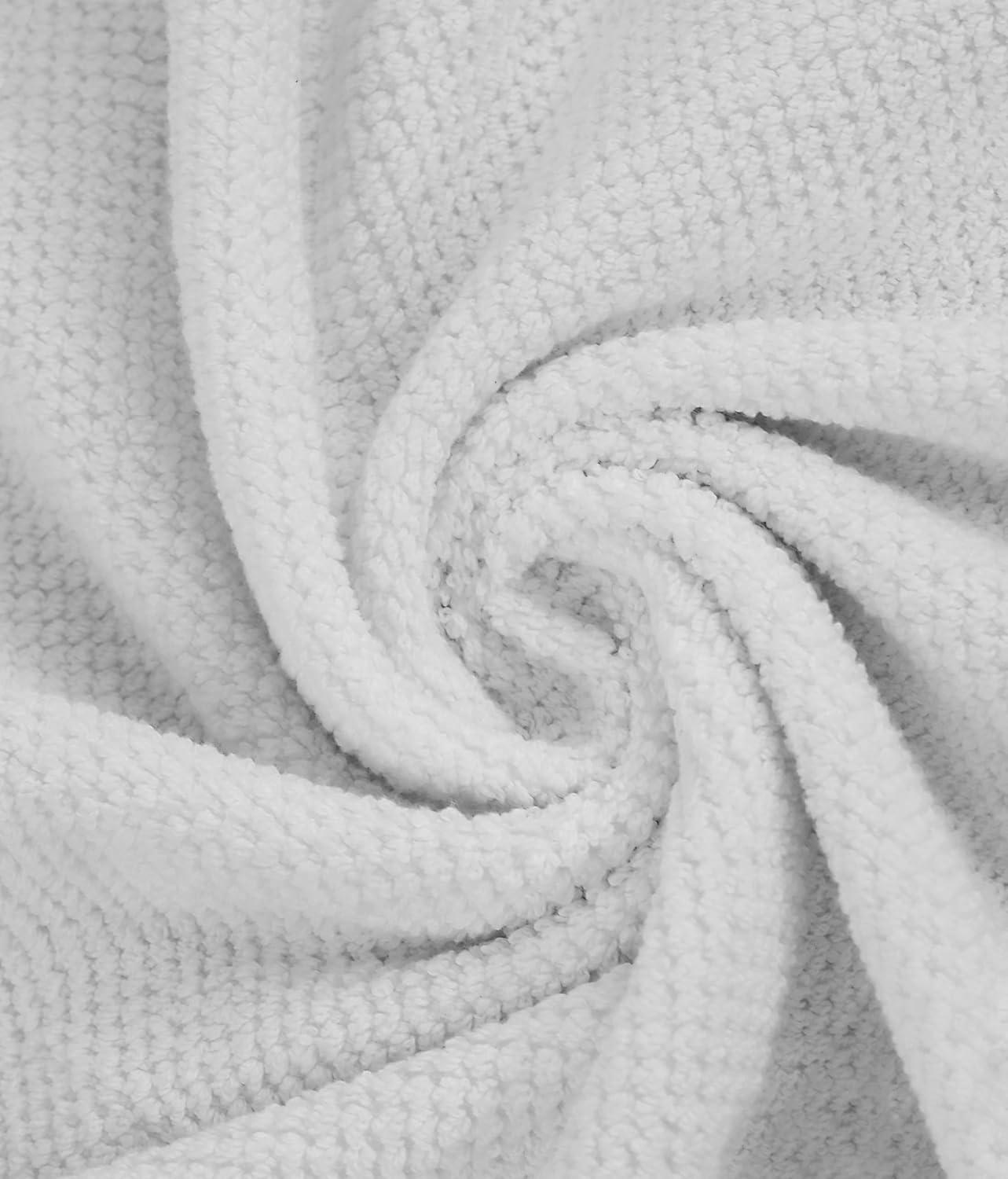 imageCOTTON CRAFT Popcorn Towel Set Luxurious 10 Piece Towel Set 100 Cotton Soft Absorbent 600 GSM Bathroom Towels 2 Large Bath Towel 4 Hand Towel 4 Wash Cloth Hotel Spa Shower Pool Dorm WhiteWhite