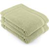 COTTON CRAFT Bath Mats – 2 Pack 100% Cotton 21×30 Inches – Ultra Absorbent – Plush 900 GSM – Banded Border Luxury Towel Rug – Step Out Tub Shower Floor Mat -Not a Bathroom Rug – White(Sage Green)