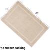 COTTON CRAFT Bath Mats – 2 Pack 100% Cotton 21×30 Inches – Ultra Absorbent – Plush 900 GSM – Banded Border Luxury Towel Rug – Step Out Tub Shower Floor Mat -Not a Bathroom Rug – White(Linen)