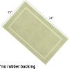 COTTON CRAFT Bath Mats – 2 Pack 100% Cotton 21×30 Inches – Ultra Absorbent – Plush 900 GSM – Banded Border Luxury Towel Rug – Step Out Tub Shower Floor Mat -Not a Bathroom Rug – White(Sage Green)