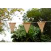 COTTON CRAFT Jute Triangle Banner Garland – 2 Pack Holiday Decoration Wedding Camping 4th of July Kids Party Birthday DIY – 30 Pieces Natural Burlap Flags – Each Garland is 14.5 feet with 15 Flags