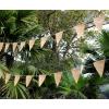 COTTON CRAFT Jute Triangle Banner Garland – 2 Pack Holiday Decoration Wedding Camping 4th of July Kids Party Birthday DIY – 30 Pieces Natural Burlap Flags – Each Garland is 14.5 feet with 15 Flags