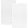 COTTON CRAFT Bath Mats – 2 Pack 100% Cotton 21×30 Inches – Ultra Absorbent – Plush 900 GSM – Banded Border Luxury Towel Rug – Step Out Tub Shower Floor Mat -Not a Bathroom Rug – White(White)