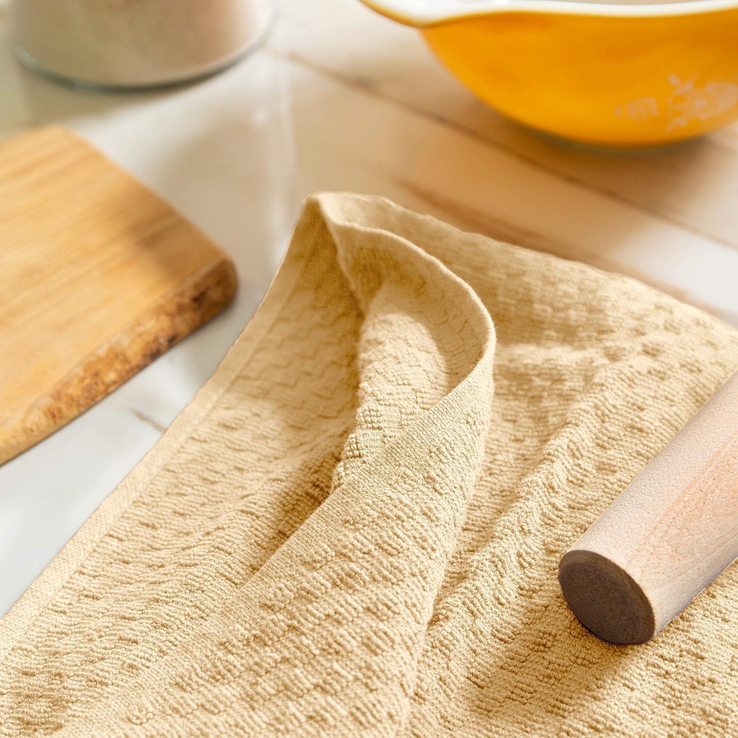 imageCOTTON CRAFT Amazing Kitchen Towel 8 Pack Reusable Terry Towel 100 Cotton European Waffle Pantry Bar Cleaning Cloth Quick Dry Low Lint Soft Absorbent Dish Towel Large Oversized 20x30 RedIvory