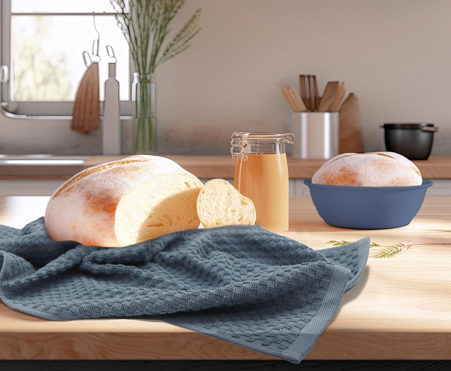 imageCOTTON CRAFT Amazing Kitchen Towel 8 Pack Reusable Terry Towel 100 Cotton European Waffle Pantry Bar Cleaning Cloth Quick Dry Low Lint Soft Absorbent Dish Towel Large Oversized 20x30 RedBlue