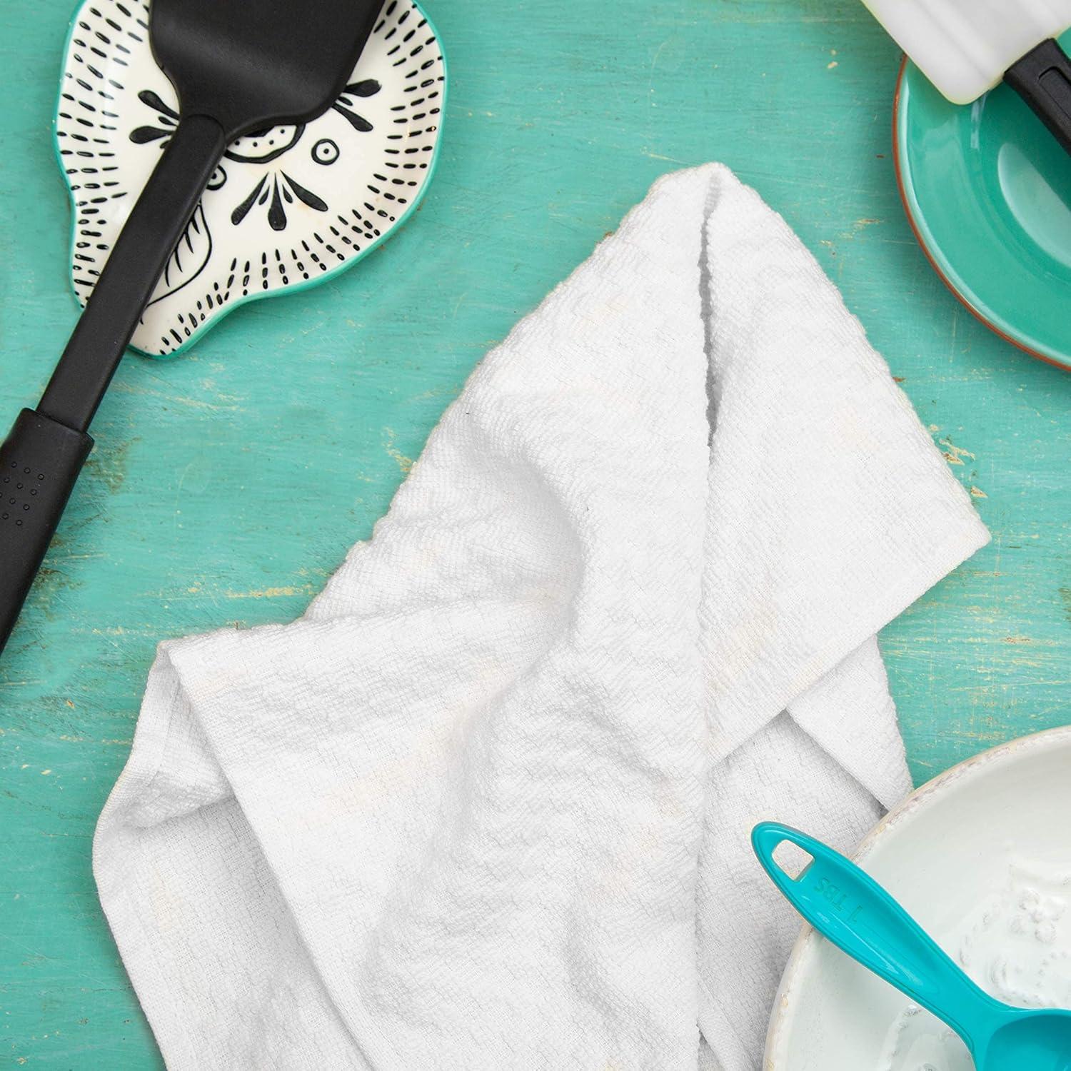 imageCOTTON CRAFT Amazing Kitchen Towel 8 Pack Reusable Terry Towel 100 Cotton European Waffle Pantry Bar Cleaning Cloth Quick Dry Low Lint Soft Absorbent Dish Towel Large Oversized 20x30 RedWhite