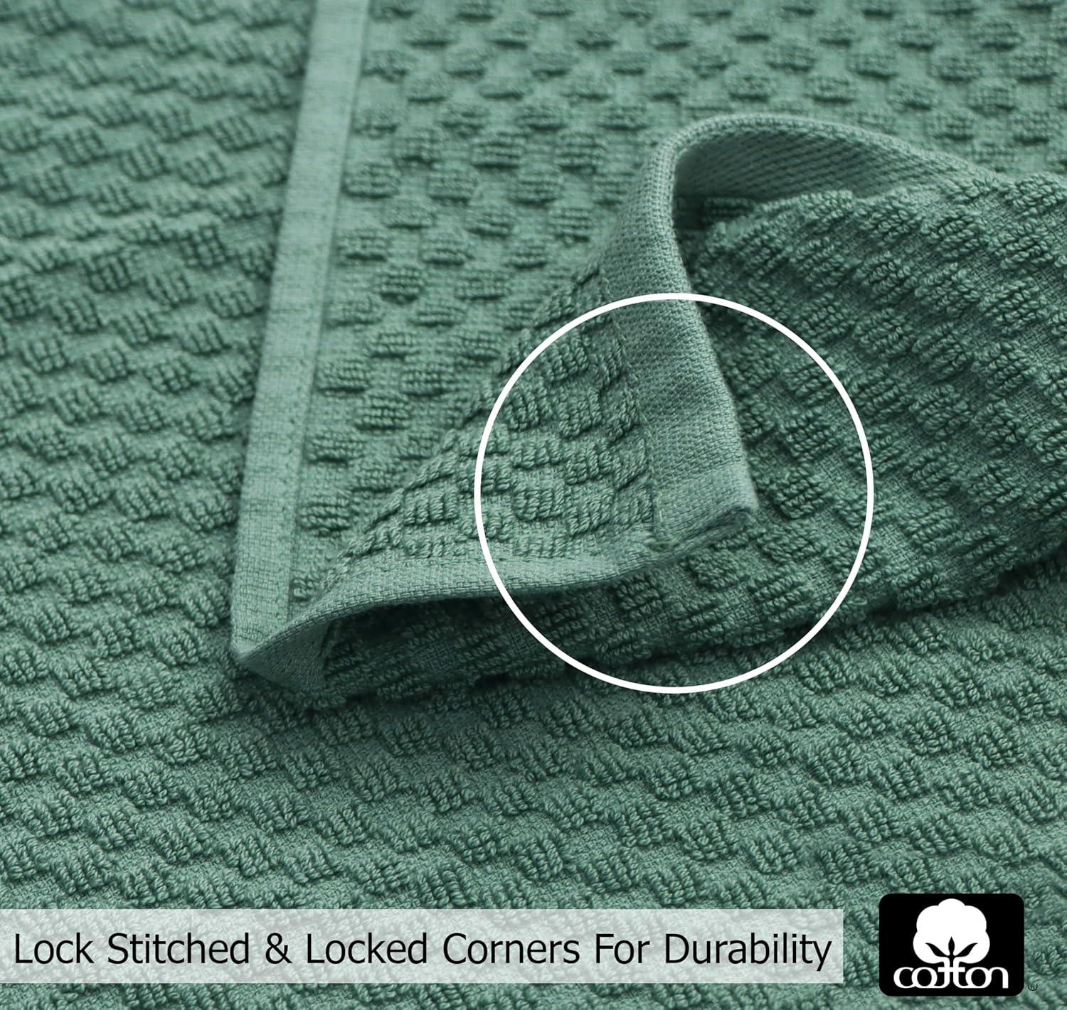 imageCOTTON CRAFT Amazing Kitchen Towel 8 Pack Reusable Terry Towel 100 Cotton European Waffle Pantry Bar Cleaning Cloth Quick Dry Low Lint Soft Absorbent Dish Towel Large Oversized 20x30 RedSeafoam