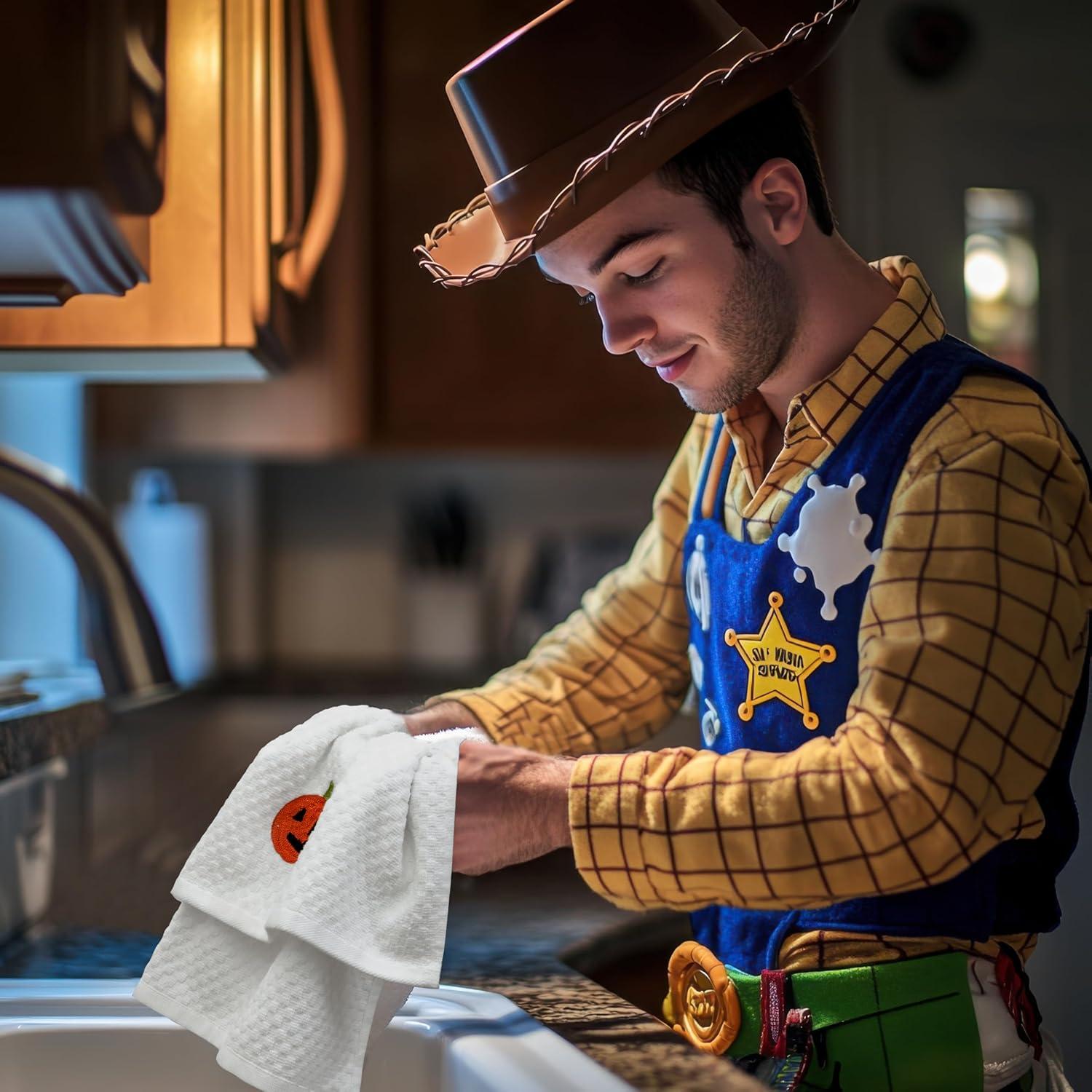 imageCOTTON CRAFT Amazing Kitchen Towel 8 Pack Reusable Terry Towel 100 Cotton European Waffle Pantry Bar Cleaning Cloth Quick Dry Low Lint Soft Absorbent Dish Towel Large Oversized 20x30 RedBlack