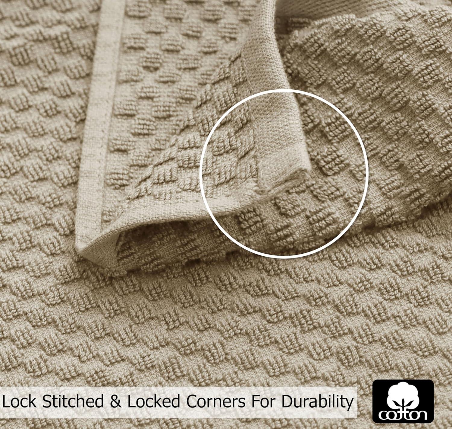 imageCOTTON CRAFT Amazing Kitchen Towel 8 Pack Reusable Terry Towel 100 Cotton European Waffle Pantry Bar Cleaning Cloth Quick Dry Low Lint Soft Absorbent Dish Towel Large Oversized 20x30 RedBeige