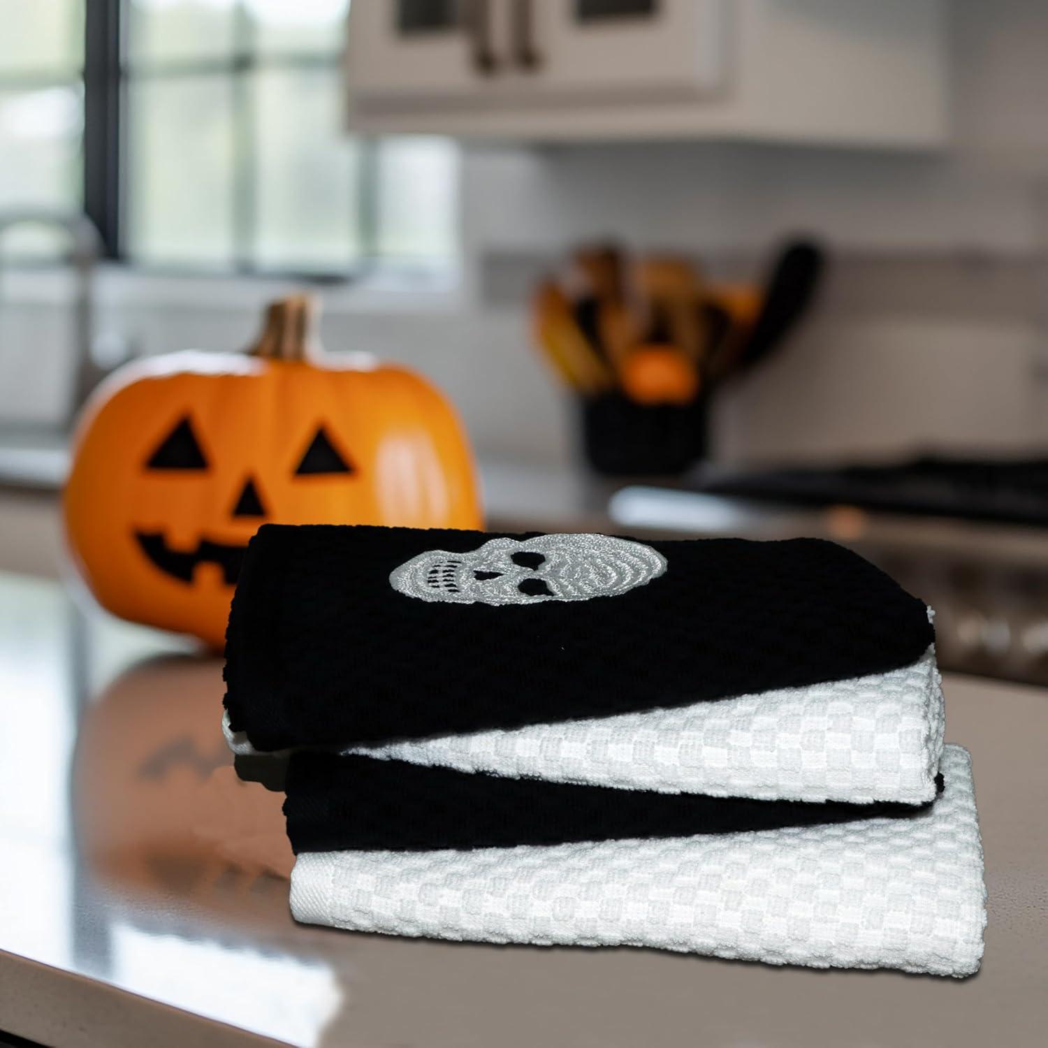 imageCOTTON CRAFT Amazing Kitchen Towel 8 Pack Reusable Terry Towel 100 Cotton European Waffle Pantry Bar Cleaning Cloth Quick Dry Low Lint Soft Absorbent Dish Towel Large Oversized 20x30 RedBlack