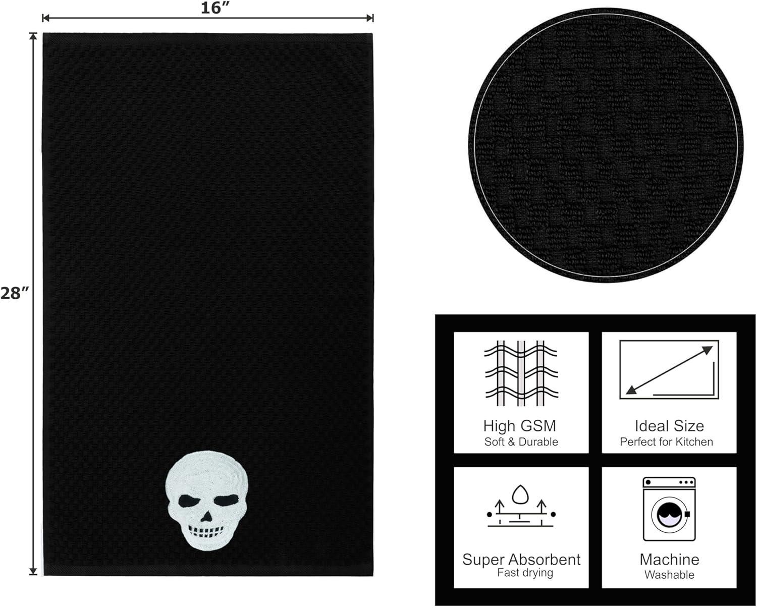 imageCOTTON CRAFT Amazing Kitchen Towel 8 Pack Reusable Terry Towel 100 Cotton European Waffle Pantry Bar Cleaning Cloth Quick Dry Low Lint Soft Absorbent Dish Towel Large Oversized 20x30 RedBlack