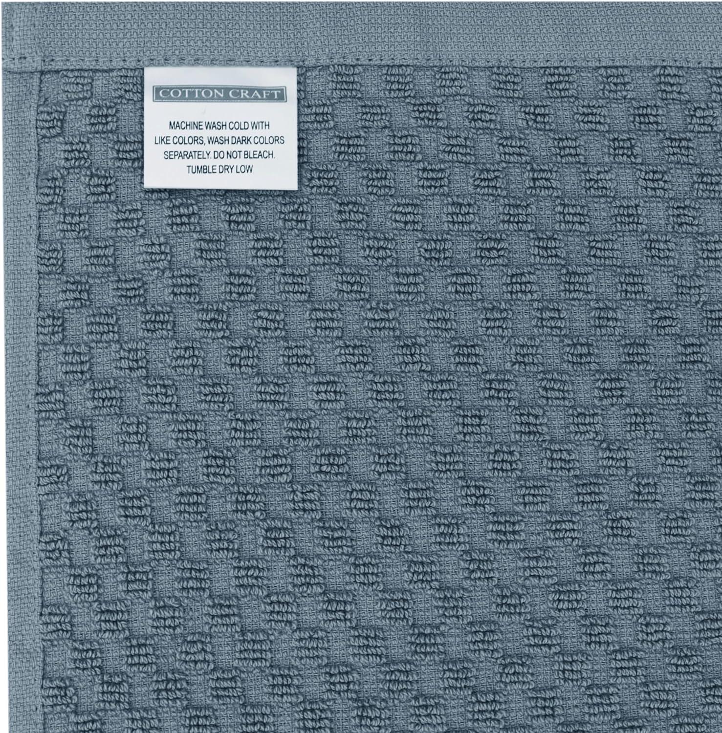 imageCOTTON CRAFT Amazing Kitchen Towel 8 Pack Reusable Terry Towel 100 Cotton European Waffle Pantry Bar Cleaning Cloth Quick Dry Low Lint Soft Absorbent Dish Towel Large Oversized 20x30 RedBlue