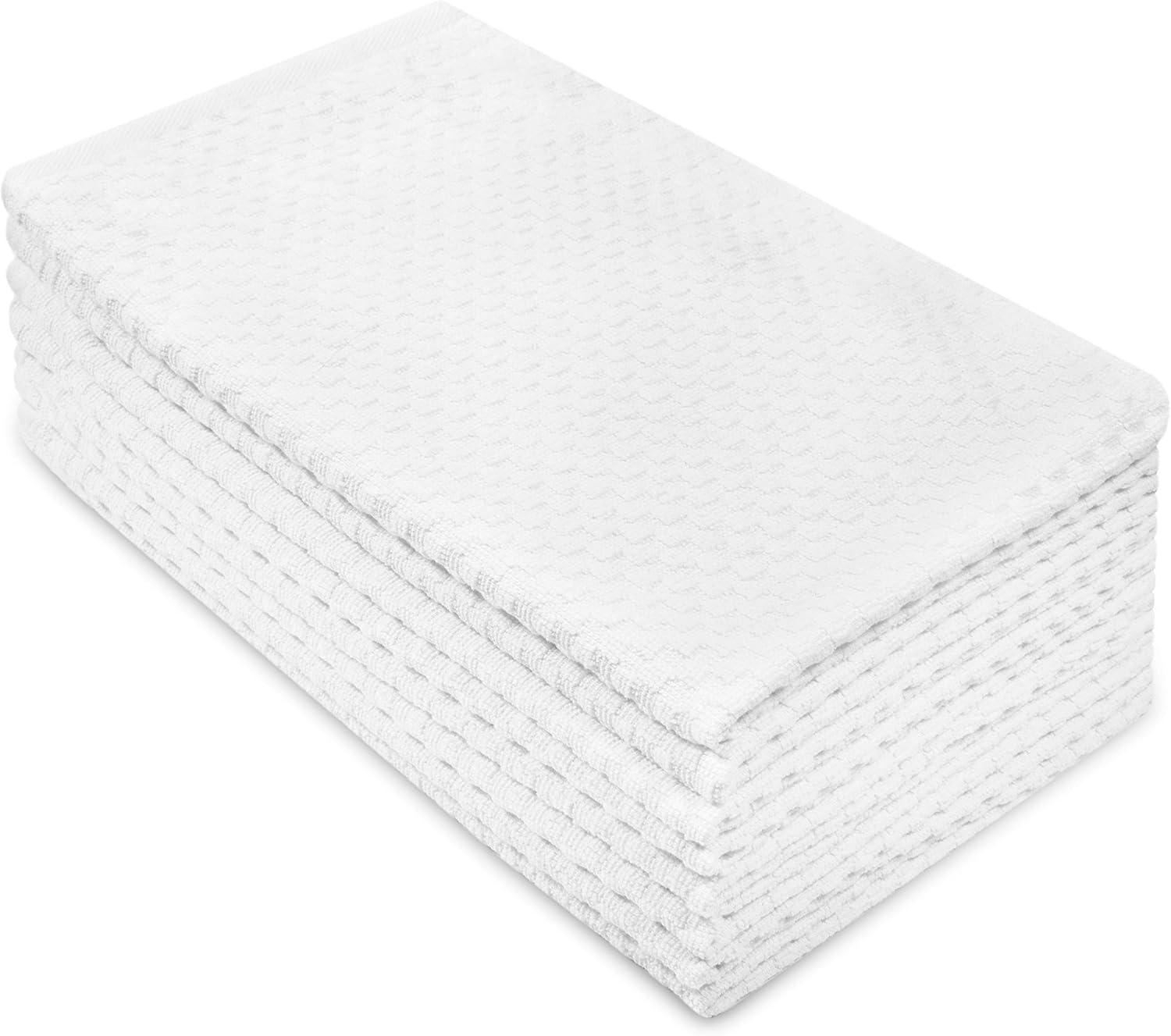 imageCOTTON CRAFT Amazing Kitchen Towel 8 Pack Reusable Terry Towel 100 Cotton European Waffle Pantry Bar Cleaning Cloth Quick Dry Low Lint Soft Absorbent Dish Towel Large Oversized 20x30 RedWhite